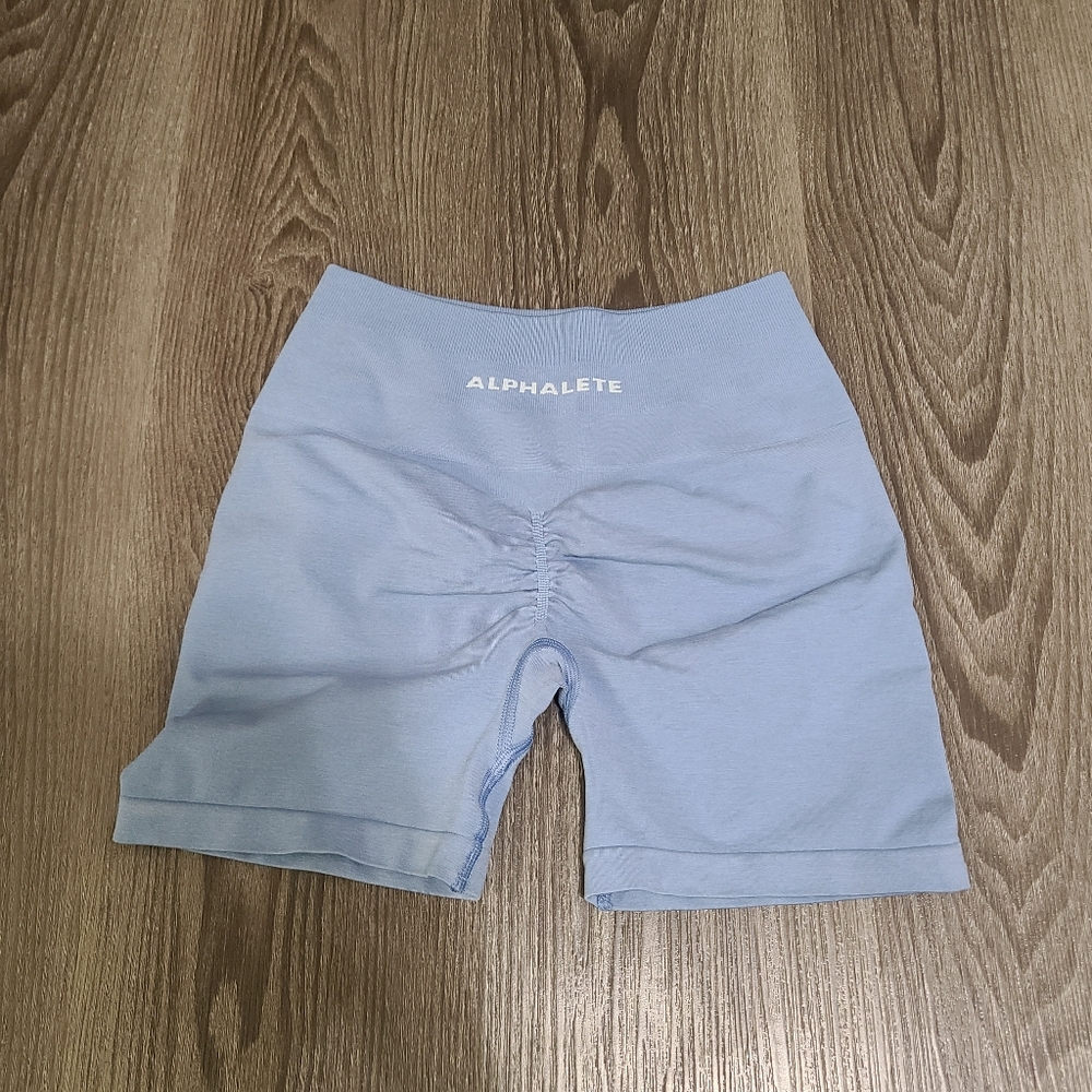 Alphalete Amplify Short Washed Denim Size S